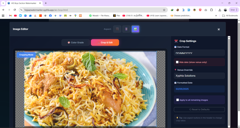 Watermarking and Color Grading Tool